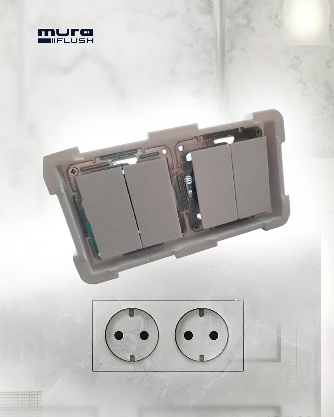 Hidden double wall switch module