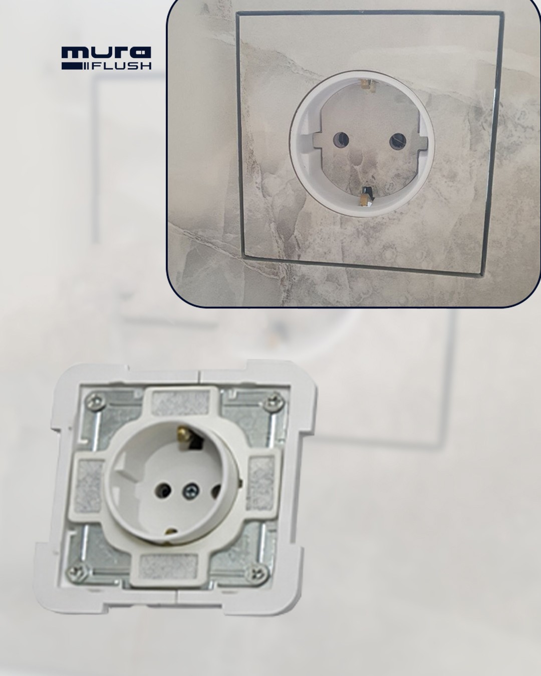 Single hidden wall socket