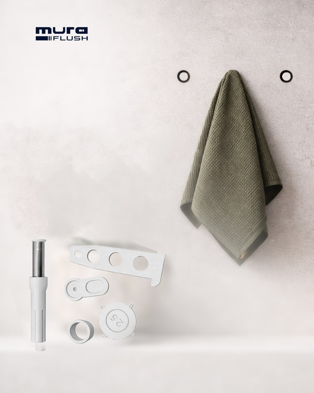 Hidden towel holder set