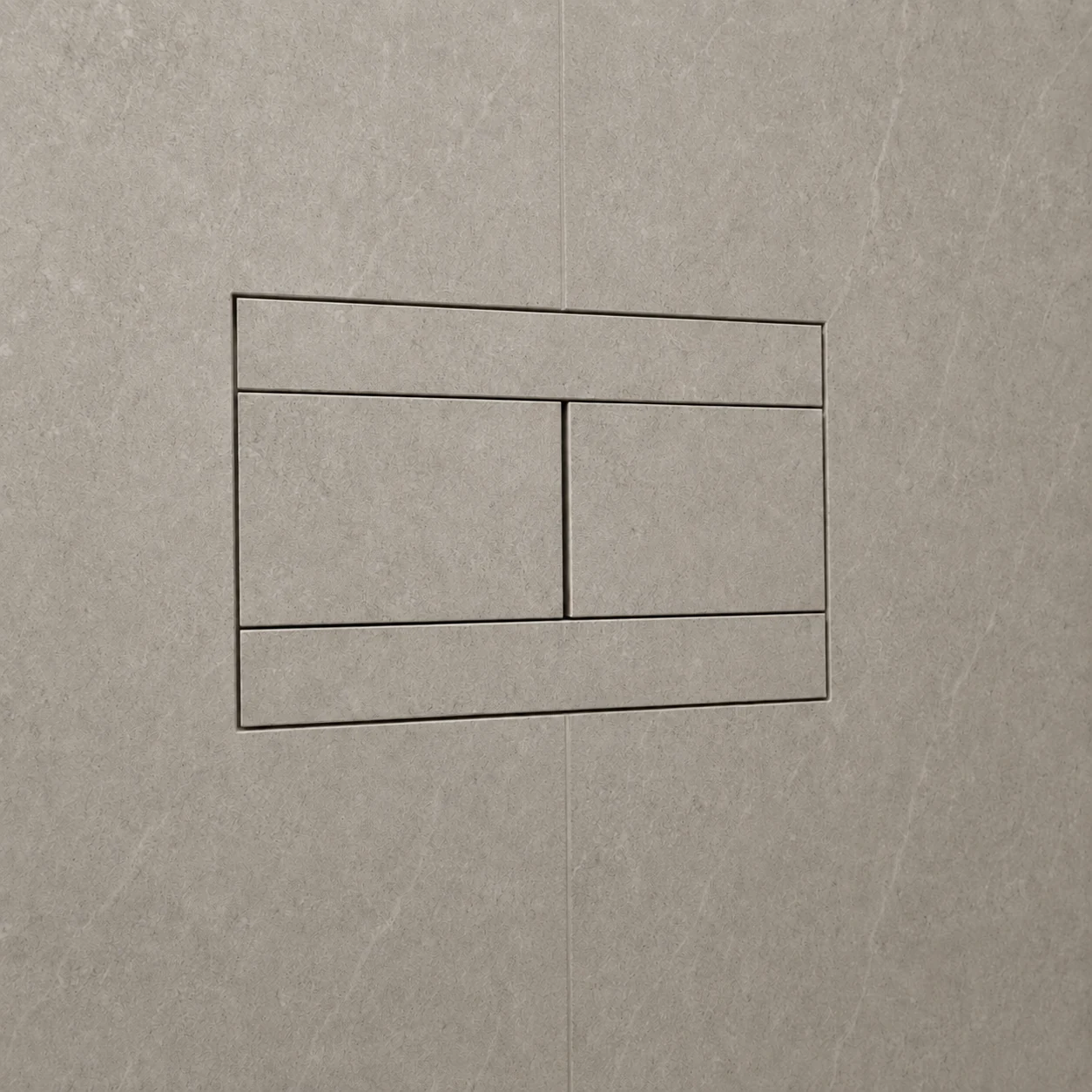 M2 hidden flush button installed with top and bottom tile bars